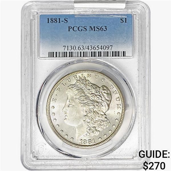 1881-S Morgan Silver Dollar PCGS MS63