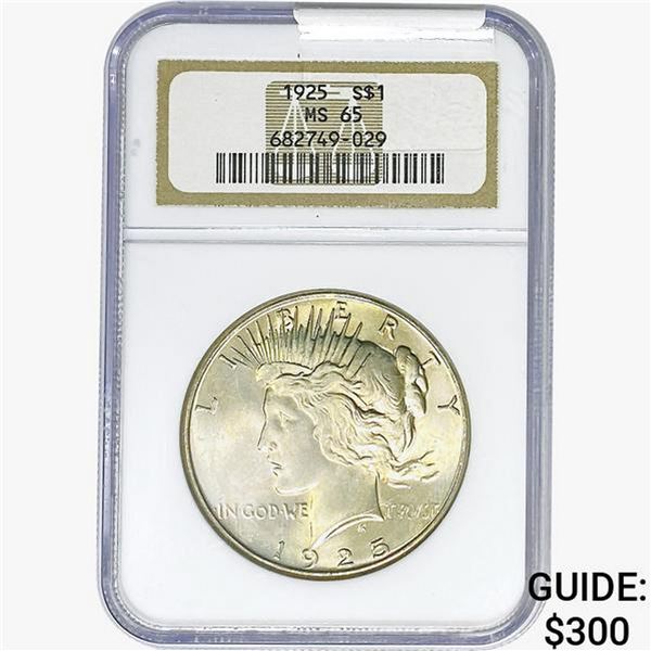 1925 Silver Peace Dollar PCGS MS65