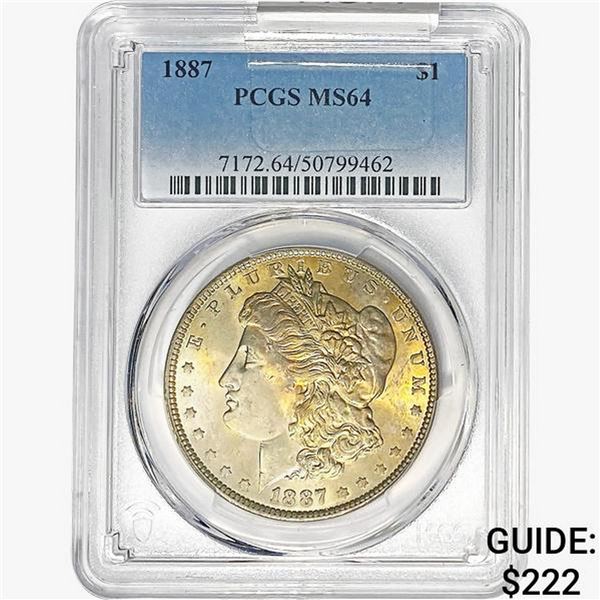 1887 Morgan Silver Dollar PCGS MS64