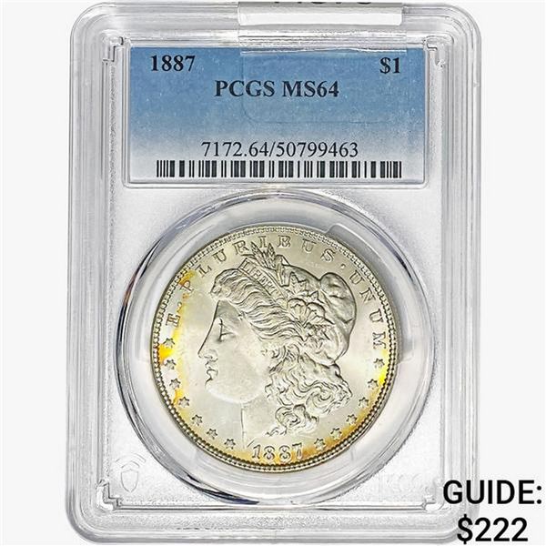 1887 Morgan Silver Dollar PCGS MS64