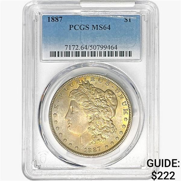 1887 Morgan Silver Dollar PCGS MS64
