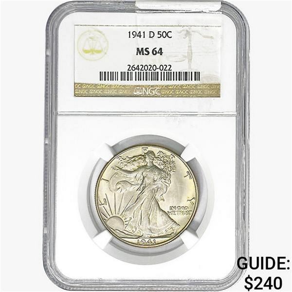 1941-D Walking Liberty Half Dollar NGC MS64