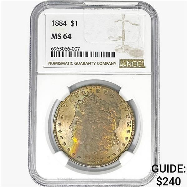 1884 Morgan Silver Dollar NGC MS64