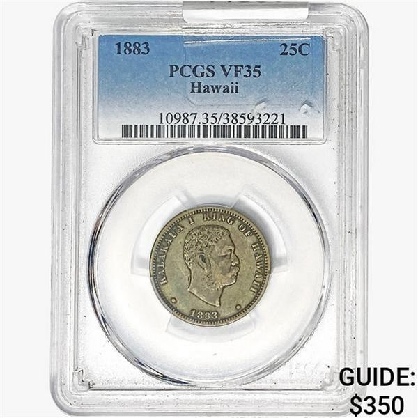 1883 Kingdom of Hawaii Quarter PCGS VF35