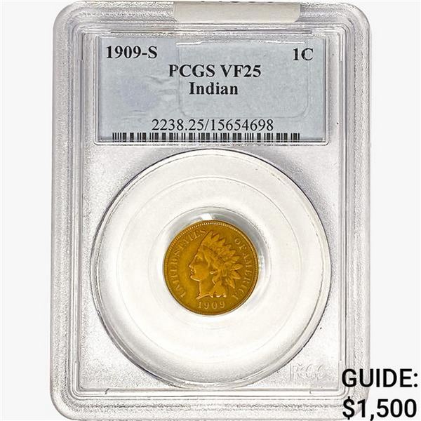 1909-S Indian Head Cent PCGS VF25
