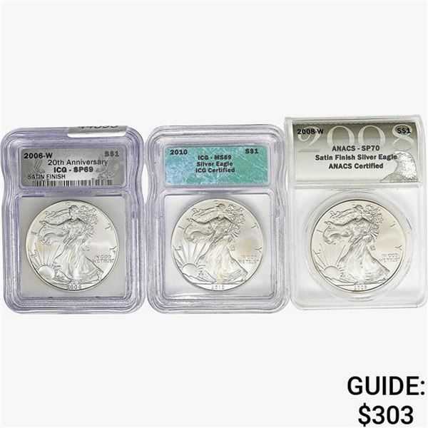 [3] 2006-2010 Silver Eagle ANACS/ICG MS69/70