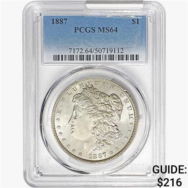 1887 Morgan Silver Dollar PCGS MS64