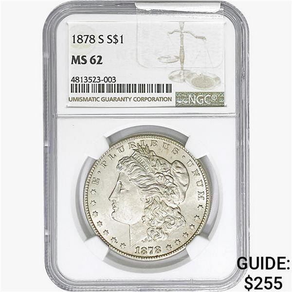 1878-S Morgan Silver Dollar NGC MS62