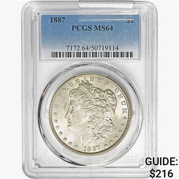1887 Morgan Silver Dollar PCGS MS64