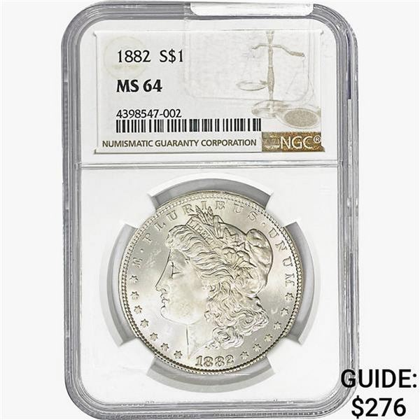 1882 Morgan Silver Dollar NGC MS64