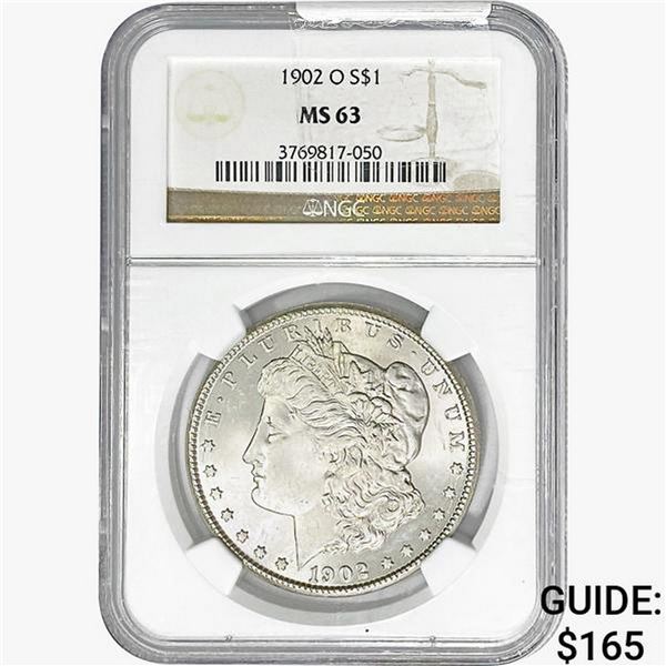 1902-O Morgan Silver Dollar NGC MS63