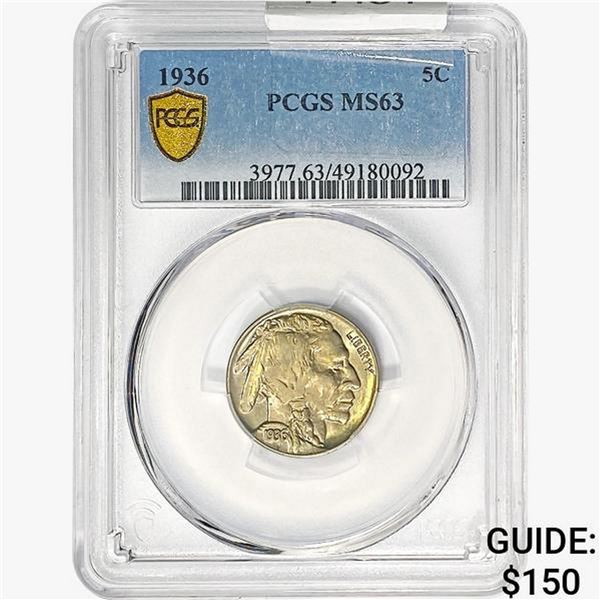 1936 Buffalo Nickel PCGS MS63