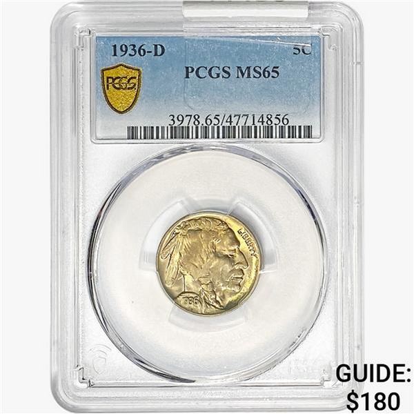 1936-D Buffalo Nickel PCGS MS65