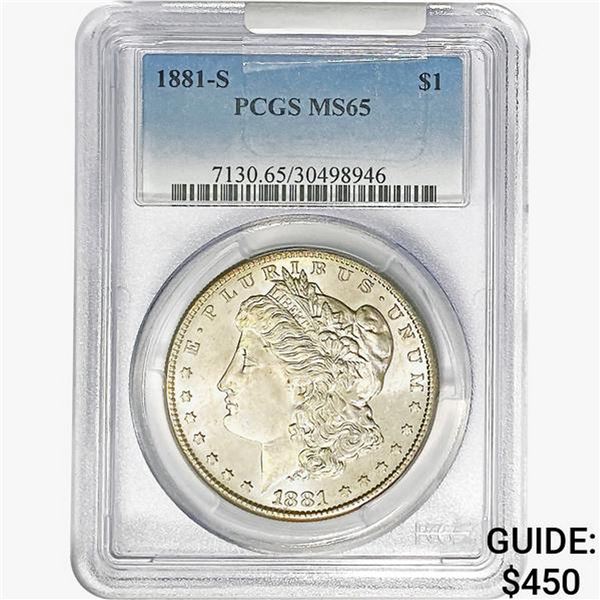 1881-S Morgan Silver Dollar PCGS MS65