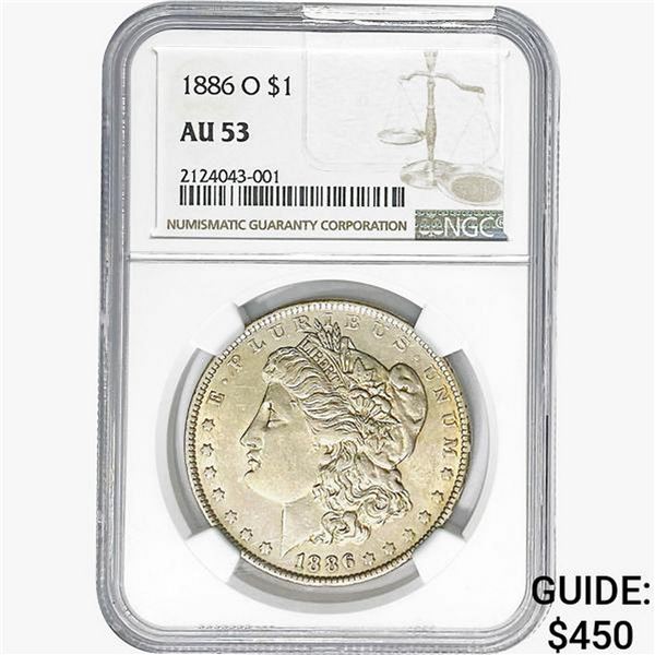 1886-O Morgan Silver Dollar NGC AU53