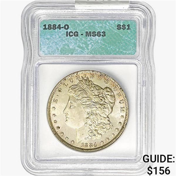1884-O Morgan Silver Dollar ICG MS63