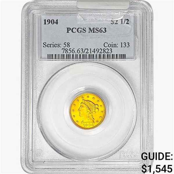 1904 $2.50 Gold Quarter Eagle PCGS MS63