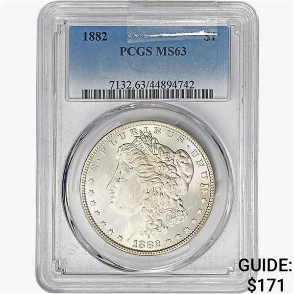 1882 Morgan Silver Dollar PCGS MS63