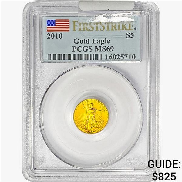 2010 0.10oz Gold $5 AGE PCGS MS69