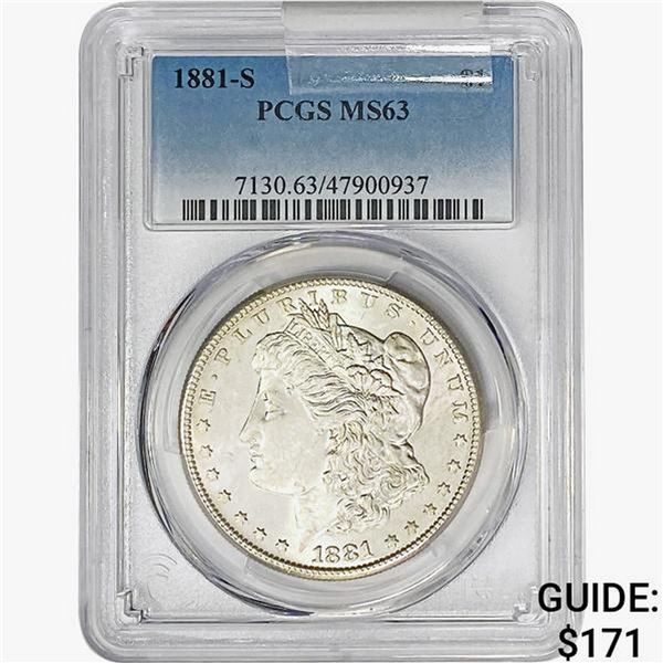 1881-S Morgan Silver Dollar PCGS MS63