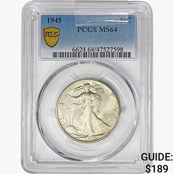 1945 Walking Liberty Half Dollar PCGS MS64