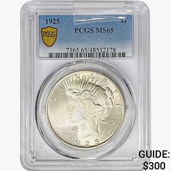 1925 Silver Peace Dollar PCGS MS65