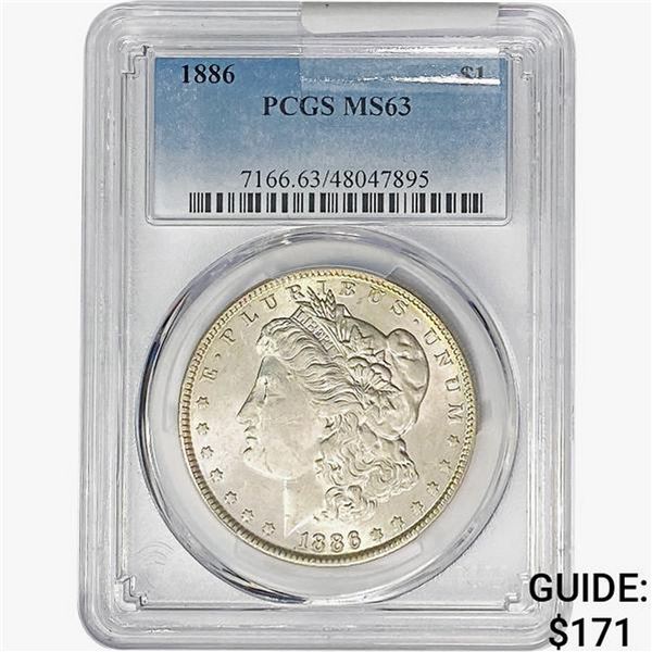 1886 Morgan Silver Dollar PCGS MS63