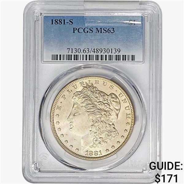 1881-S Morgan Silver Dollar PCGS MS63
