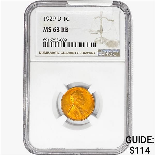 1929-D Wheat Cent NGC MS63 RB