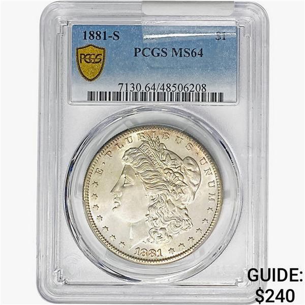 1881-S Morgan Silver Dollar PCGS MS64