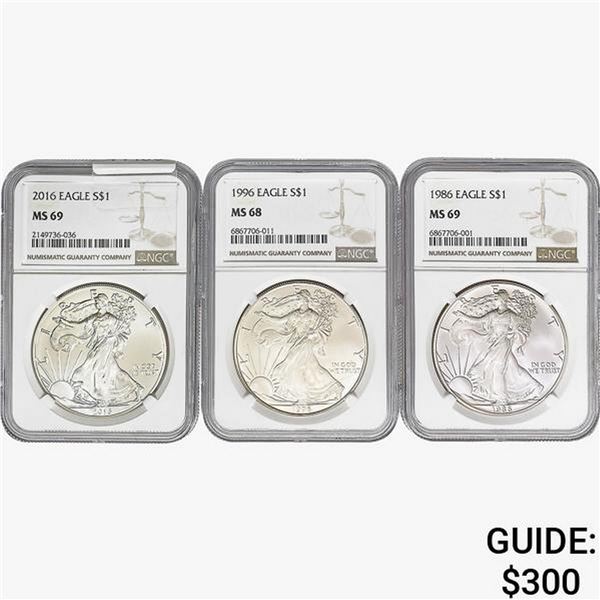 [3] 1986-2016 Silver Eagle NGC MS68/69