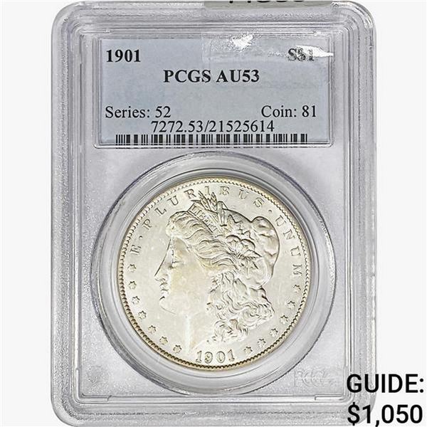 1901 Morgan Silver Dollar PCGS AU53