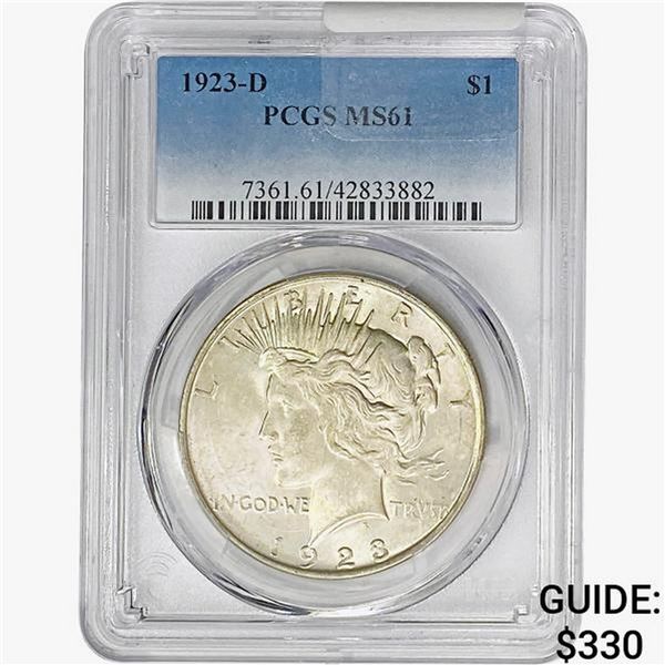 1923-D Silver Peace Dollar PCGS MS61