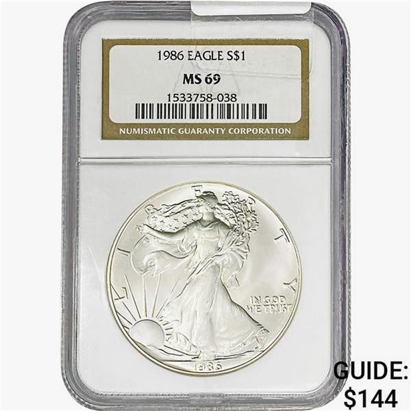 1986 Silver Eagle NGC MS69