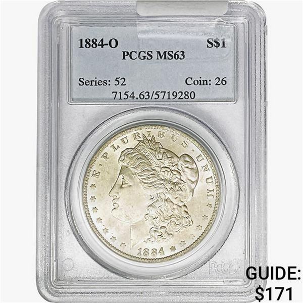 1884-O Morgan Silver Dollar PCGS MS63