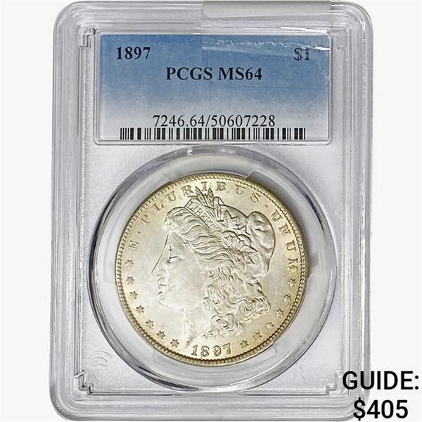 1897 Morgan Silver Dollar PCGS MS64