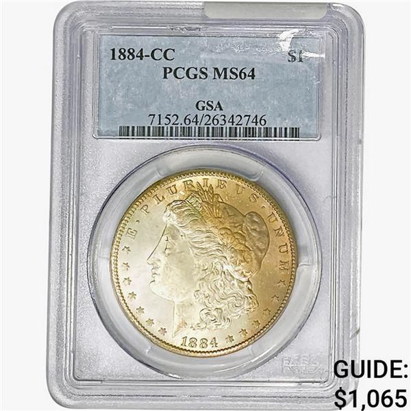 1884-CC Morgan Silver Dollar PCGS MS64