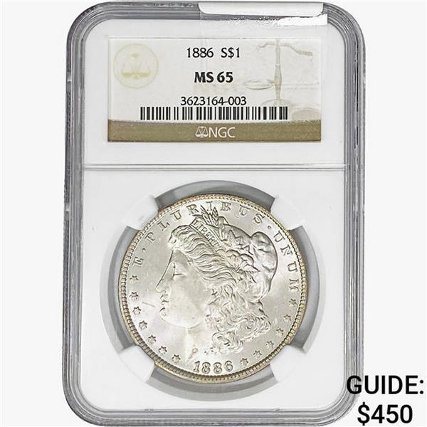 1886 Morgan Silver Dollar NGC MS65