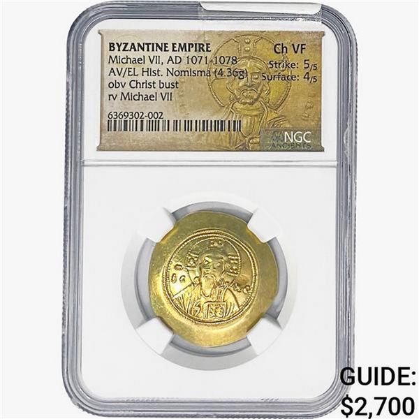 AD 1071-1078 Byzantine Empire, Michael VI, Christ bust NGC XF