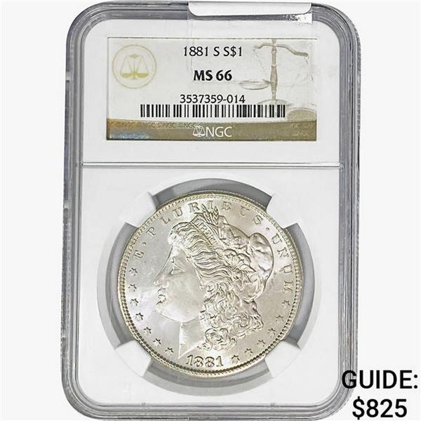 1881-S Morgan Silver Dollar NGC MS66