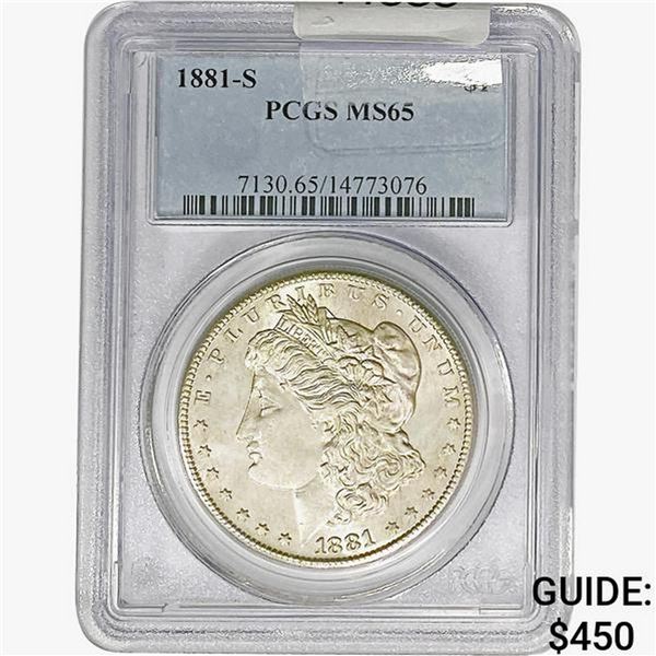 1881-S Morgan Silver Dollar PCGS MS65