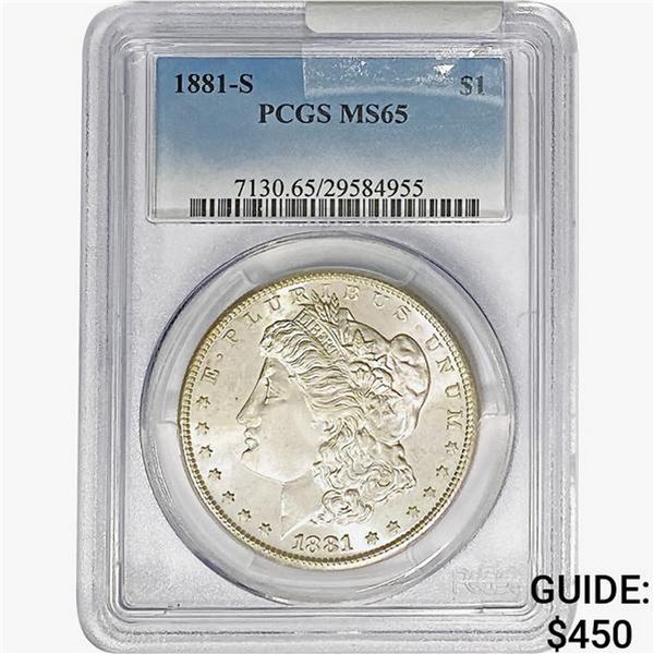 1881-S Morgan Silver Dollar PCGS MS65