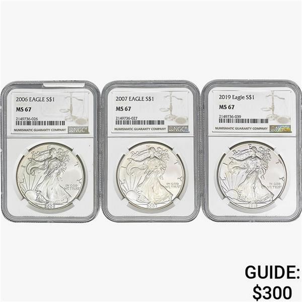 [3] 2006-2019 Silver Eagle NGC MS67