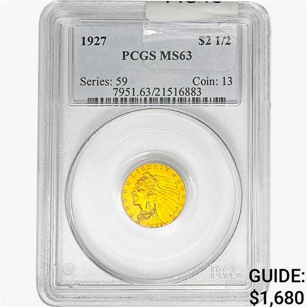 1927 $2.50 Gold Quarter Eagle PCGS MS63