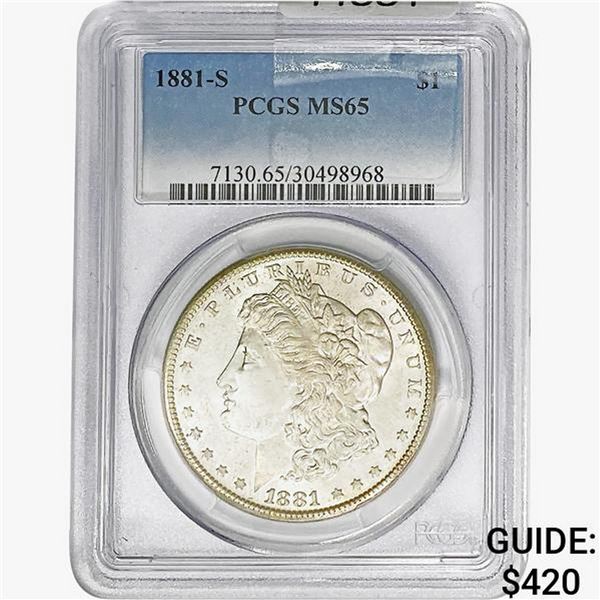 1881-S Morgan Silver Dollar PCGS MS65