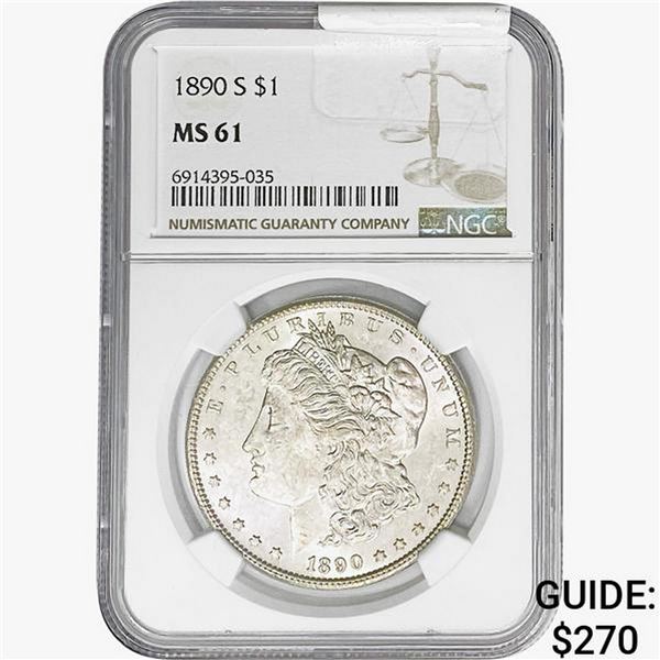 1890-S Morgan Silver Dollar NGC MS61