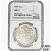 Image 1 : 1890-S Morgan Silver Dollar NGC MS62