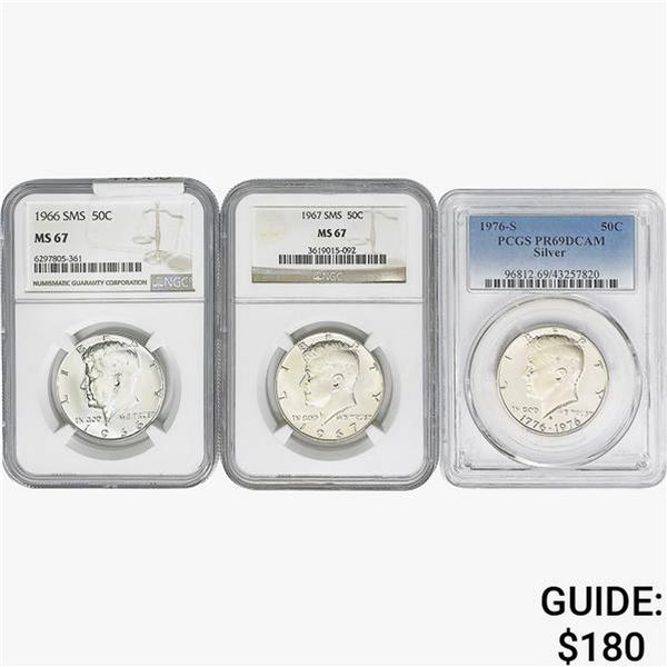 [3] 1966-1976 Kennedy Half Dollar NGC/PCGS MS/PR67/69 DCAM