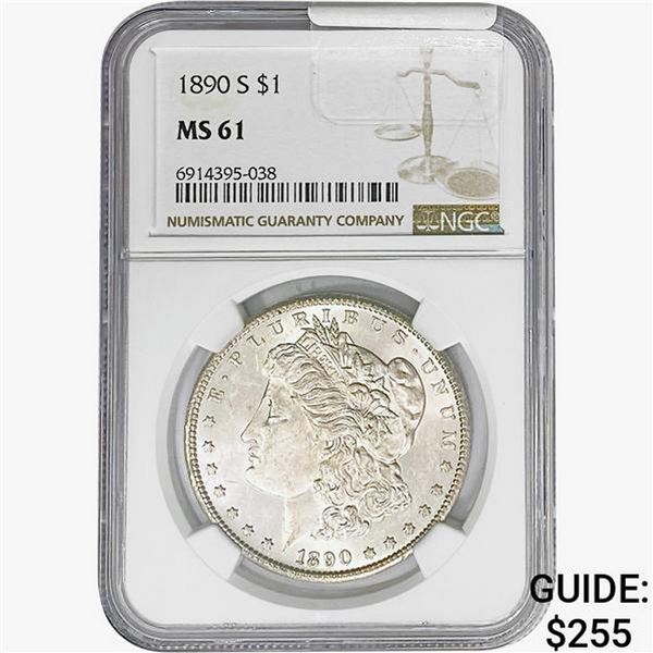 1890-S Morgan Silver Dollar NGC MS61