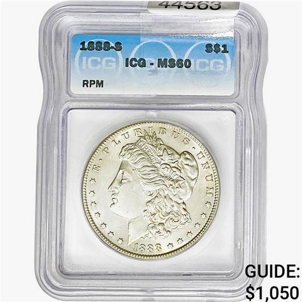 1888-S Morgan Silver Dollar ICG MS60